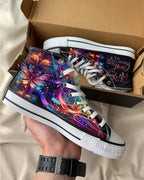Cowgic I Can Do All Things Dragonflies High Top Canvas Shoes