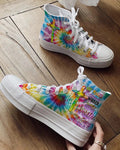 Cowgic Promise Keeper Light In The Darkness Tie Dye High Top Canvas Shoes