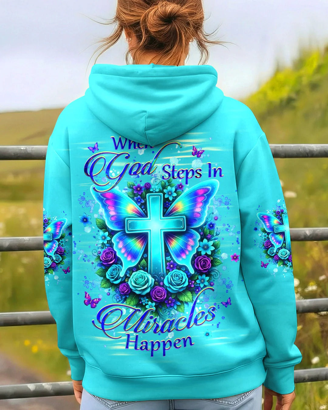 Cowgic When God Steps In Miracles Happen Women's All Over Print Shirt