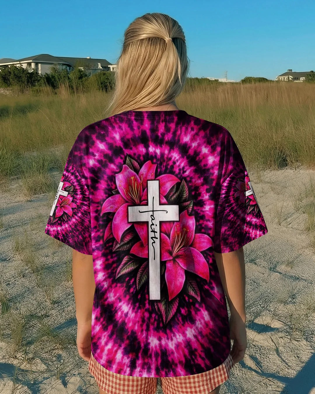 Cowgic Cross Lilies Swirl Women's All Over Print Shirt