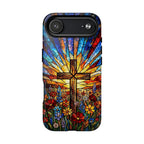 Cowgic Radiant Cross And Vibrant Flower Field Magnetic Phone Case
