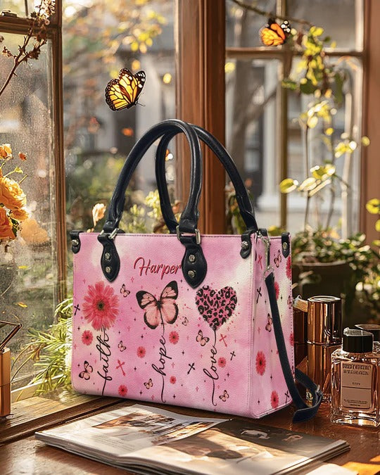Cowgic Personalized Faith Hope Love Tie Dye Leather Handbag