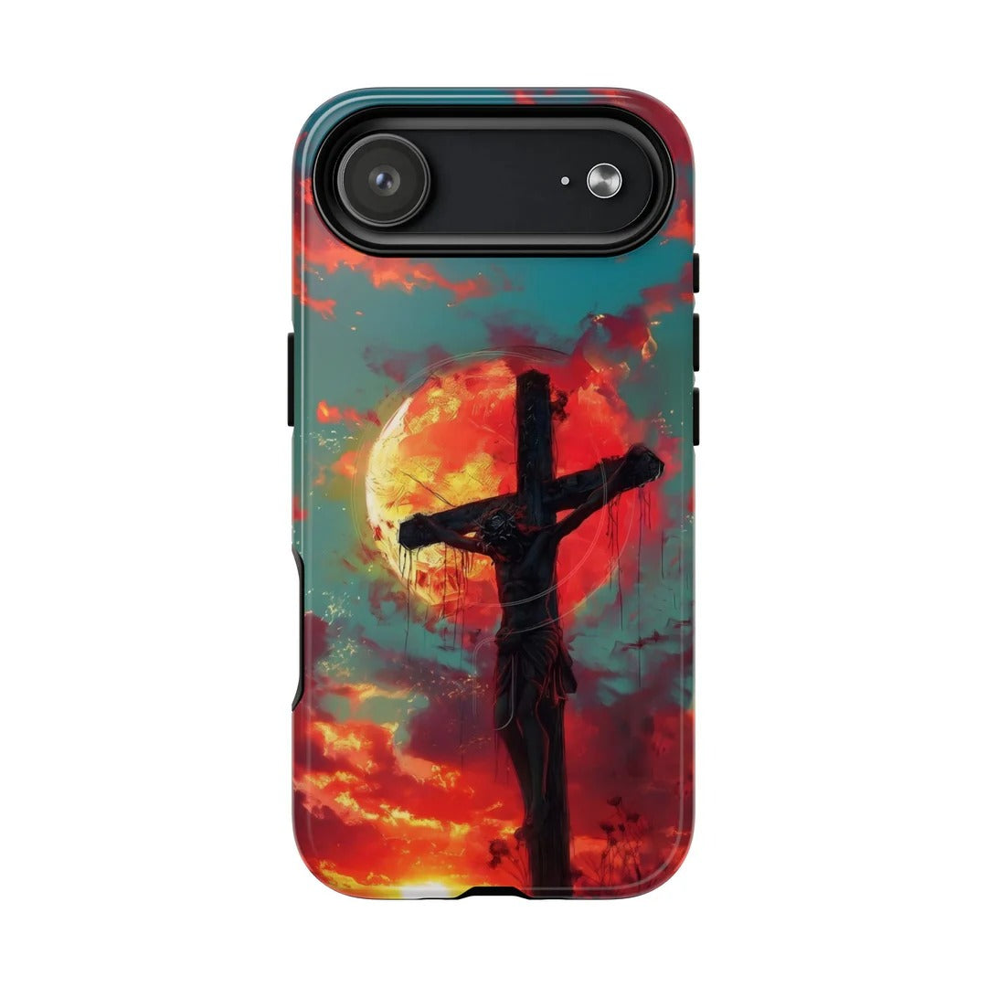Cowgic Jesus On Cross Sunset Magnetic Phone Case