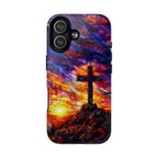 Cowgic Dramatic Sunset Stained-Glass Cross Magnetic Phone Case
