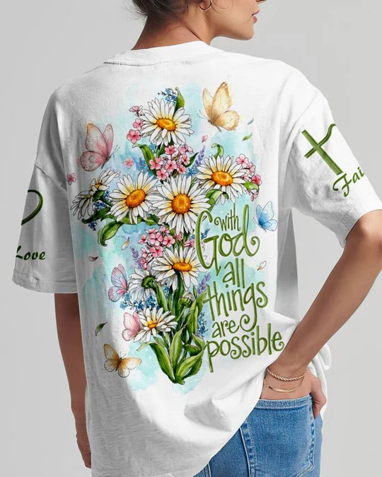 Cowgic With God All Things Daisy Butterfly Women's All Over Print