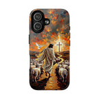 Cowgic Jesus Shepherd Walking With Sheep Magnetic Phone Case