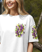 Cowgic Blessed By God Loved By Jesus Lion Flower All Over Print Shirt