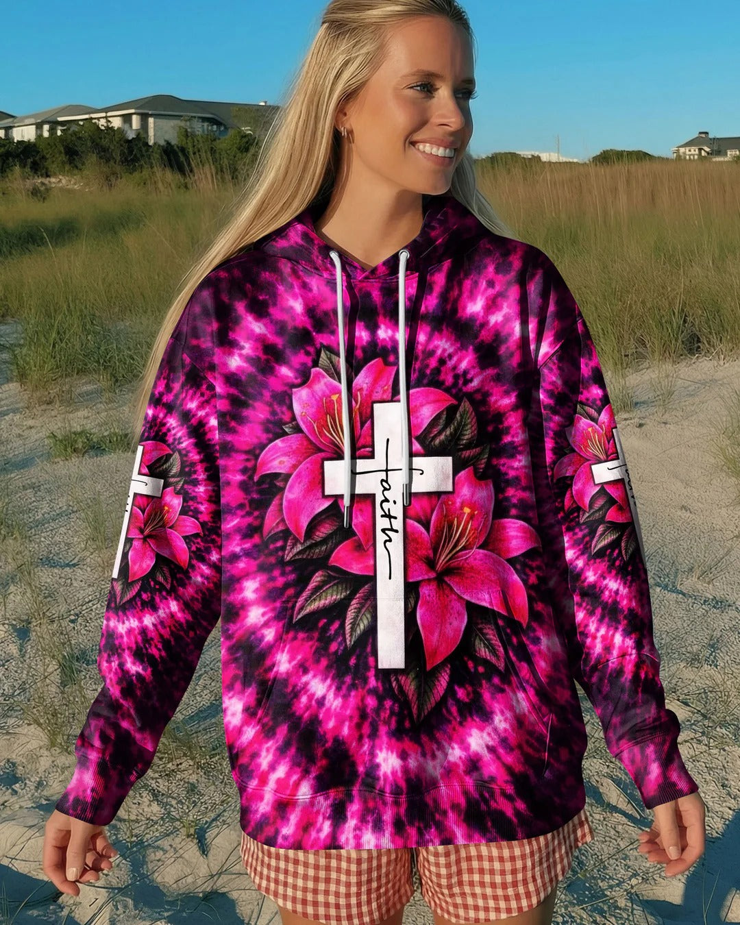 Cowgic Cross Lilies Swirl Women's All Over Print Shirt