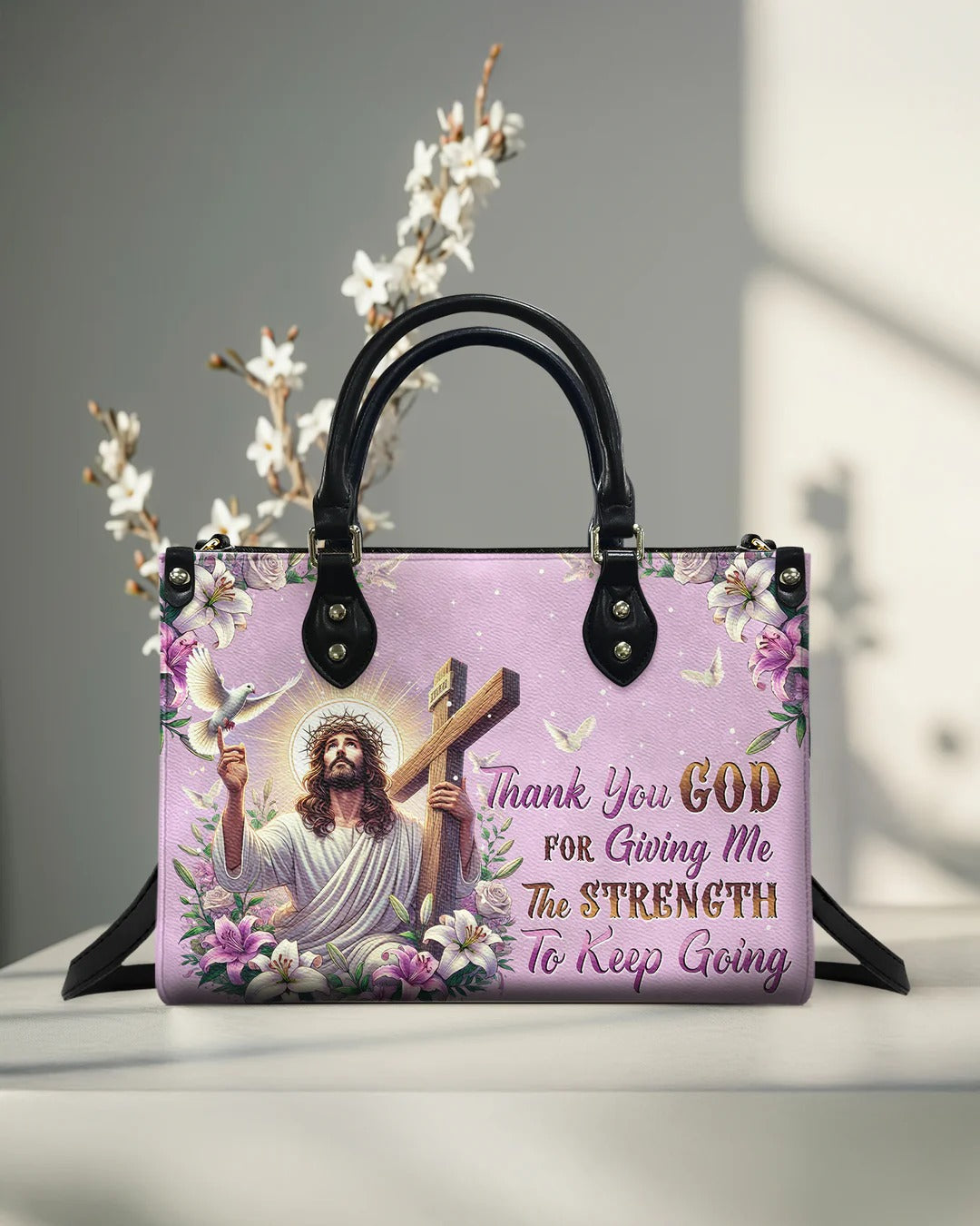 Cowgic Thank You God Leather Handbag