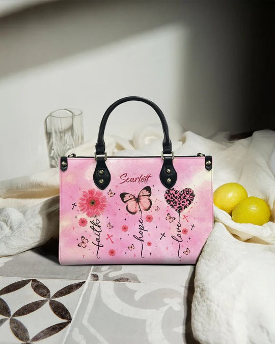 Cowgic Personalized Faith Hope Love Tie Dye Leather Handbag