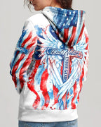 Cowgic Patriotic Angel Wings Cross Women's All Over Print Shirt