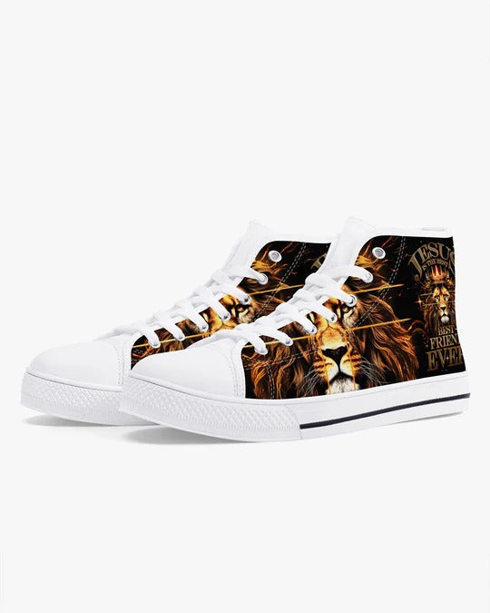 Cowgic Jesus Is The Best Lion High Top Canvas Shoes