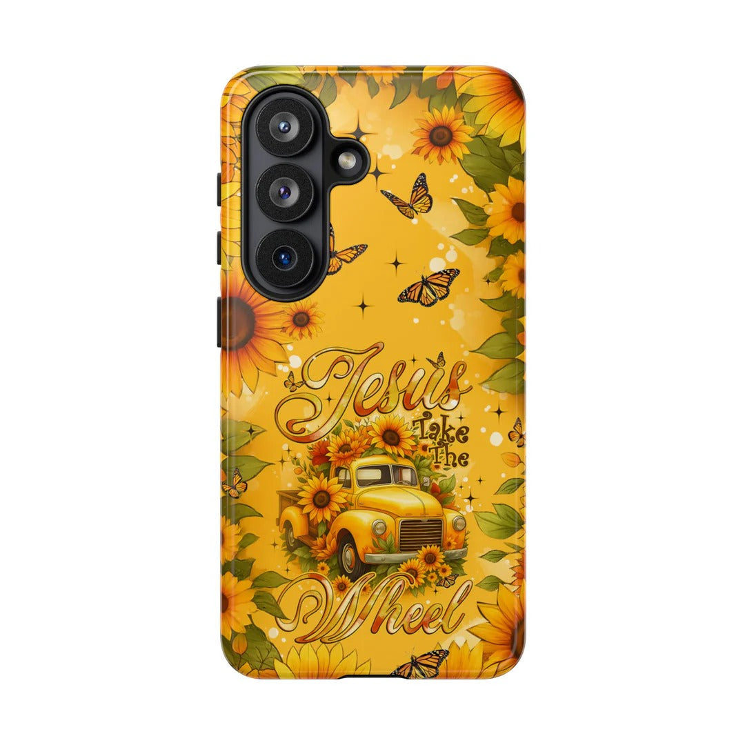 Cowgic Jesus Take The Wheel Sunflowers Phone Case