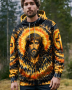 Cowgic Jesus Halo Of Faith Black & Yellow Swirl Men's All Over Print Shirt