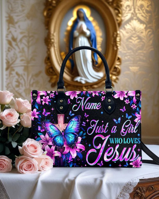 Cowgic Just A Girl Who Loves Jesus Leather Handbag