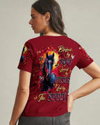 Cowgic Blessed By God Loved By Jesus Horse Women's All Over Print Shirt