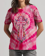 Cowgic Pink Swirl Cross Flowers Women's All Over Print Shirt