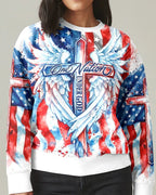 Cowgic Patriotic Angel Wings Cross Women's All Over Print Shirt