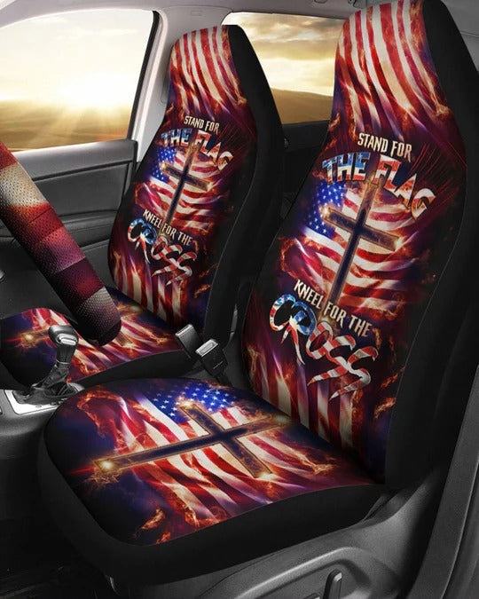 Cowgic Stand For The Flag Kneel For The Cross Automotive
