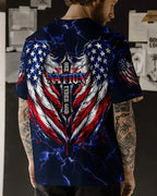 Cowgic One Nation Under God Cross Wings Men's All Over Print Shirt