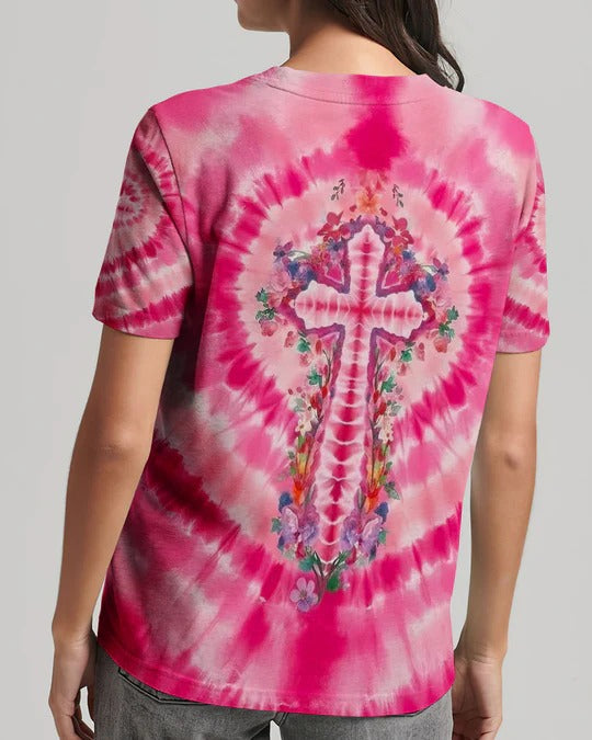 Cowgic Pink Swirl Cross Flowers Women's All Over Print Shirt