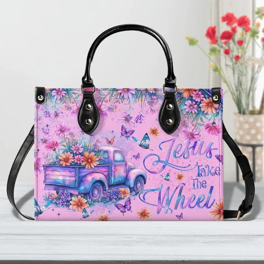 Cowgic Jesus Take The Wheel Leather Handbag
