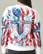 Cowgic Patriotic Angel Wings Cross Women's All Over Print Shirt