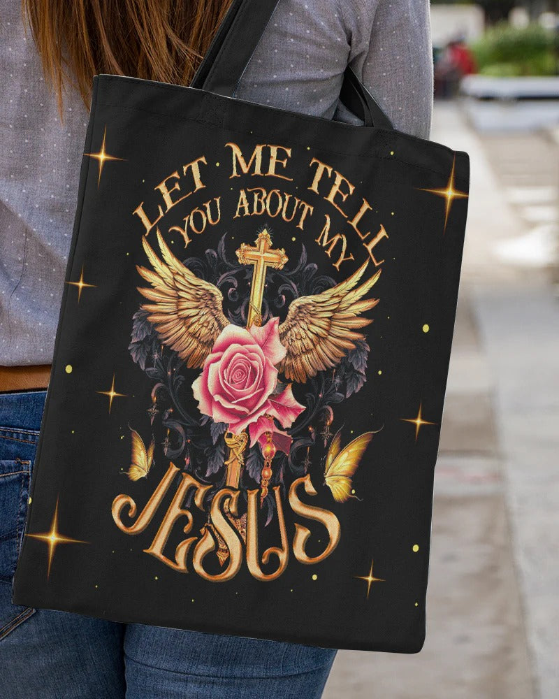 Cowgic Let Me Tell You About My Jesus Tote Bag
