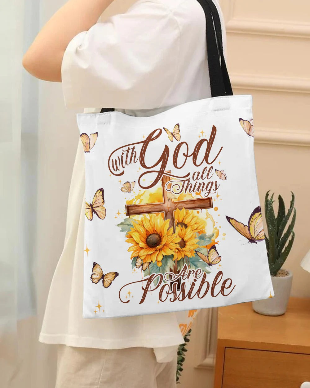 Cowgic With God All Things Are Possible Tote Bag