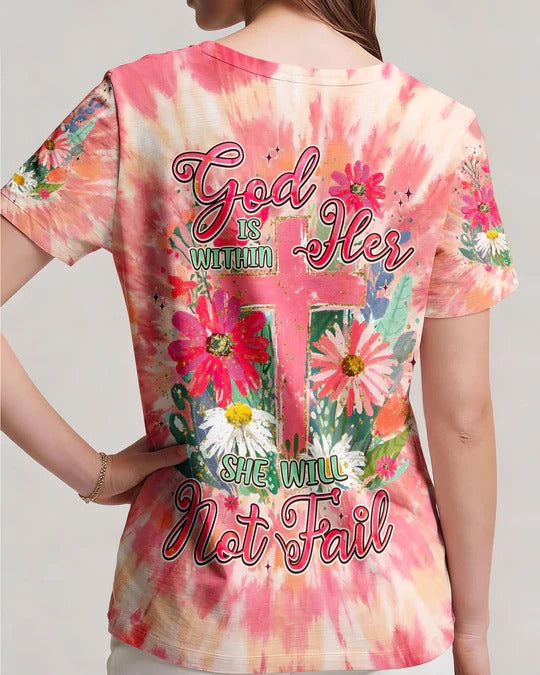 Cowgic God Is Within Her She Will Not Fail All Over Print Shirt