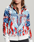 Cowgic Patriotic Angel Wings Cross Women's All Over Print Shirt