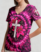 Cowgic Cross Lilies Swirl Women's All Over Print Shirt
