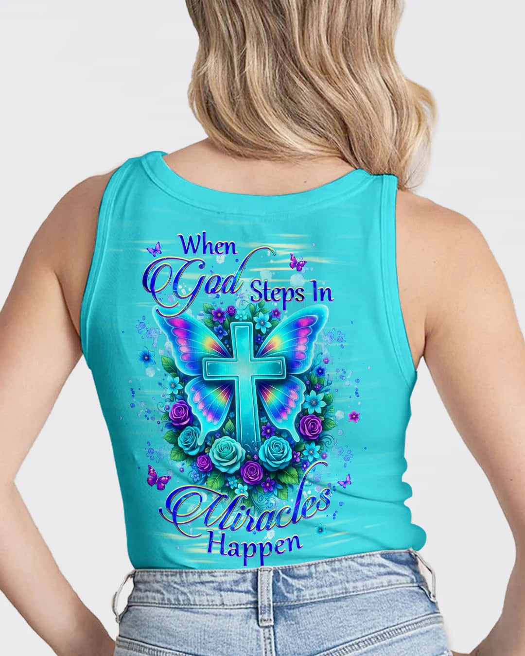 Cowgic When God Steps In Miracles Happen Women's All Over Print Shirt