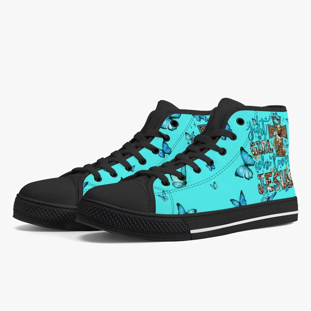 Cowgic Just A Girl Who Loves Jesus High Top Canvas Shoes