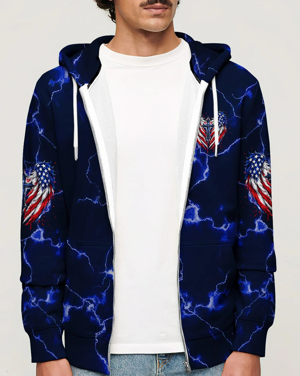 Cowgic One Nation Under God Cross Wings Men's All Over Print Shirt