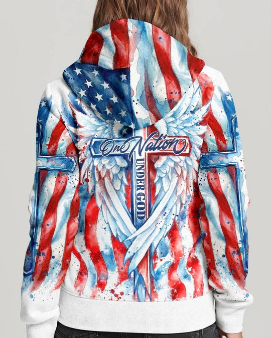 Cowgic Patriotic Angel Wings Cross Women's All Over Print Shirt