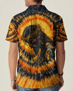 Cowgic Jesus Halo Of Faith Black & Yellow Swirl Men's All Over Print Shirt