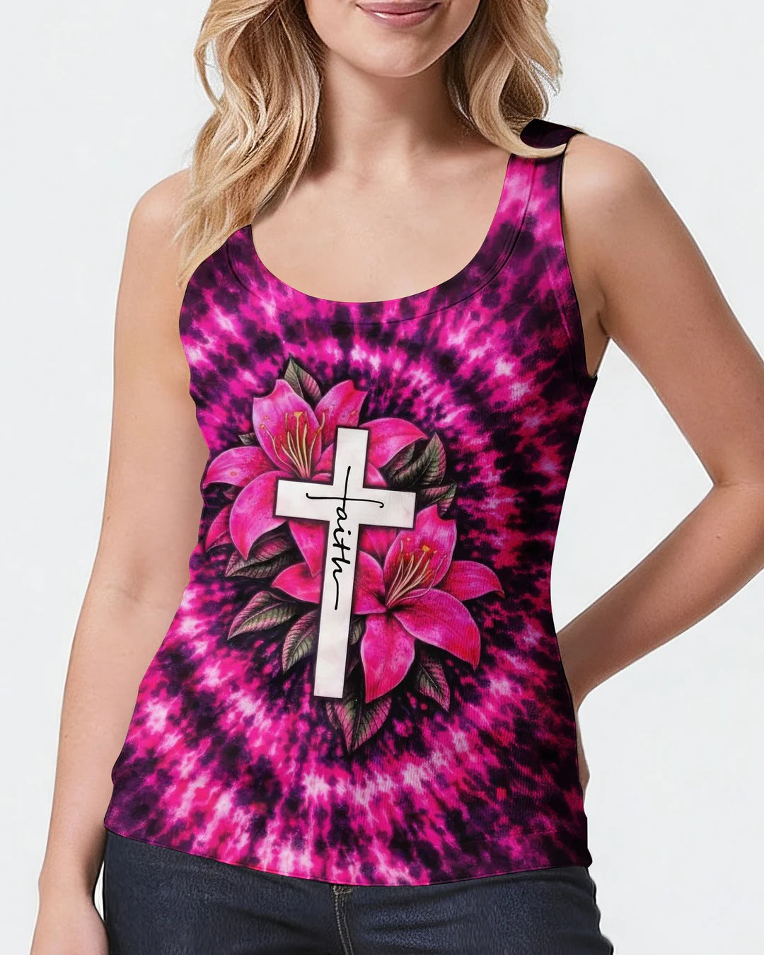 Cowgic Cross Lilies Swirl Women's All Over Print Shirt