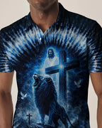 Cowgic Jesus Dropped The Charges Lion Swirl Men's All Over Print Shirt