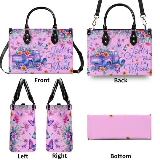 Cowgic Jesus Take The Wheel Leather Handbag
