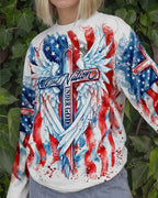 Cowgic Patriotic Angel Wings Cross Women's All Over Print Shirt