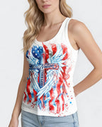 Cowgic Patriotic Angel Wings Cross Women's All Over Print Shirt
