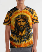 Cowgic Jesus Halo Of Faith Black & Yellow Swirl Men's All Over Print Shirt