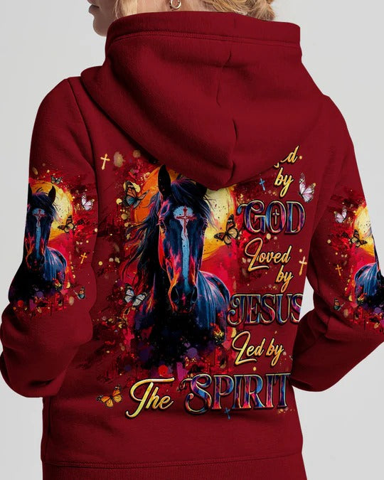 Cowgic Blessed By God Loved By Jesus Horse Women's All Over Print Shirt