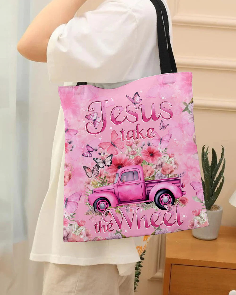 Cowgic Jesus Take The Wheel Tote Bag