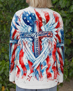 Cowgic Patriotic Angel Wings Cross Women's All Over Print Shirt
