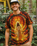 Cowgic Jesus And Lion Swirl Men's All Over Print Shirt