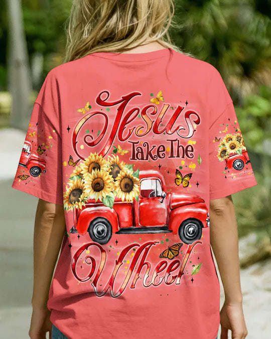 Cowgic Jesus Take The Wheel Women's All Over Print Shirt