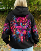 Cowgic Faith Butterfly Rose Cross Women's All Over Print Shirt
