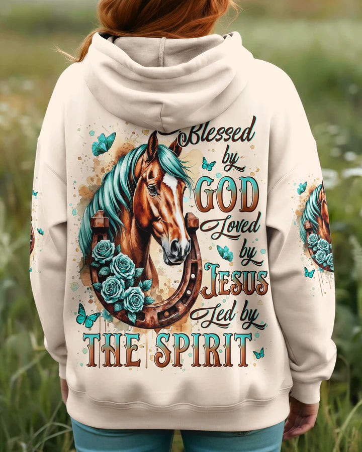 Cowgic Blessed By God Horse Women's All Over Print Shirt